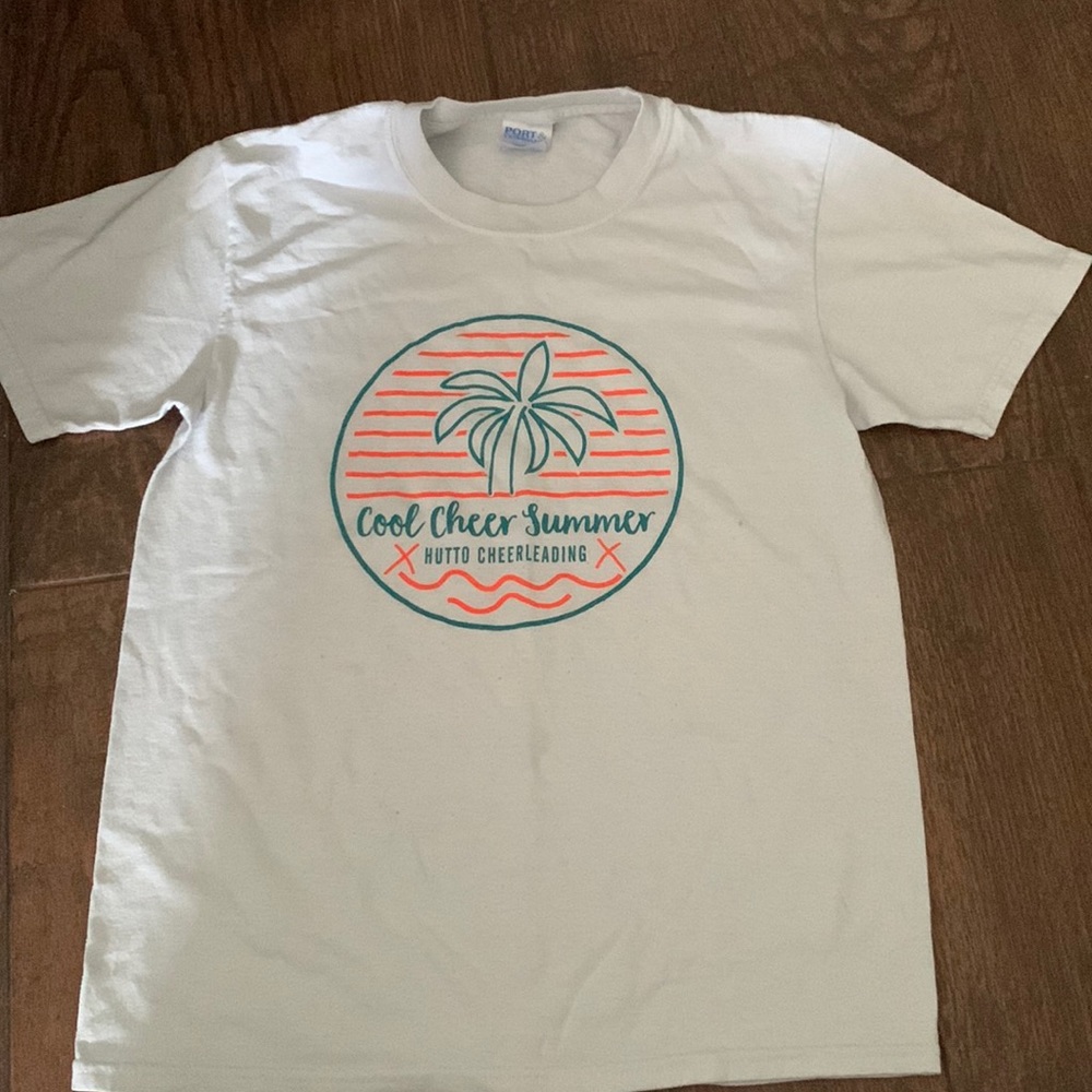 Cheer Camp T-shirt. White with cute design.